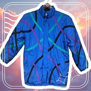 Vintage 80s 90s ABSTRACT PUFFER BOMBER JACKET COAT. Perfect condition!